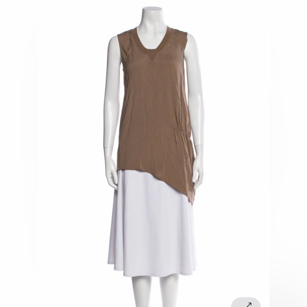 Brunello Cucinelli taupe nude tunic top